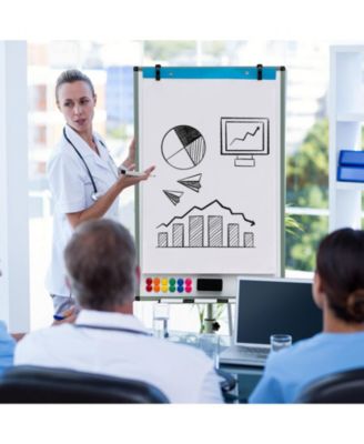 Mobile Whiteboard 40" x 26" Height Adjustable Magnetic Dry Erase Board with Stand