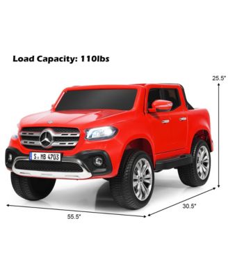 Licensed Mercedes Benz x Class 12V 2-Seater Kids Ride On Car w/ Trunk