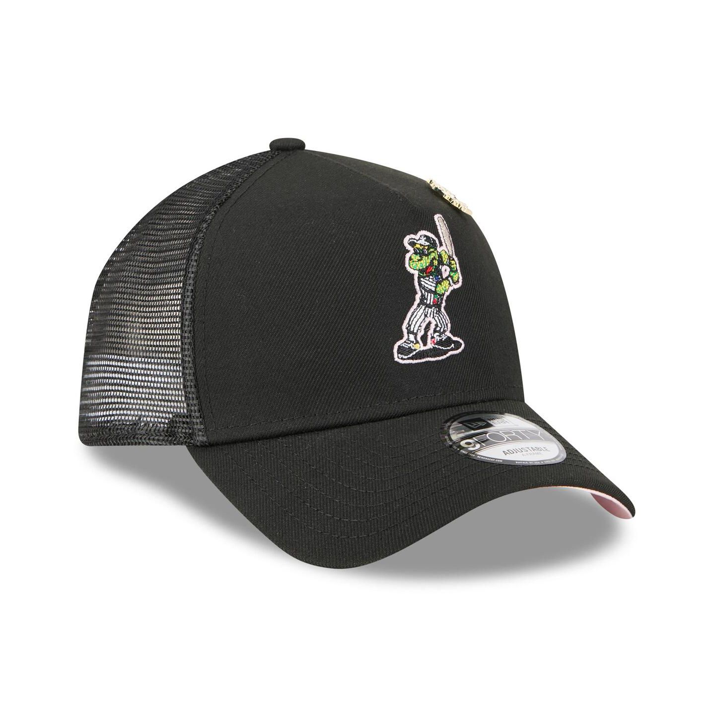 Мужская кепка New Era Black Chicago White Sox 2025 Big League Chew A-Frame 9FORTY Adjustable Trucker Hat — фото 3