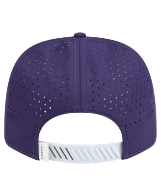 Men's White/Purple LSU Tigers Perforated Patched 9SEVENTY Adjustable Hat
