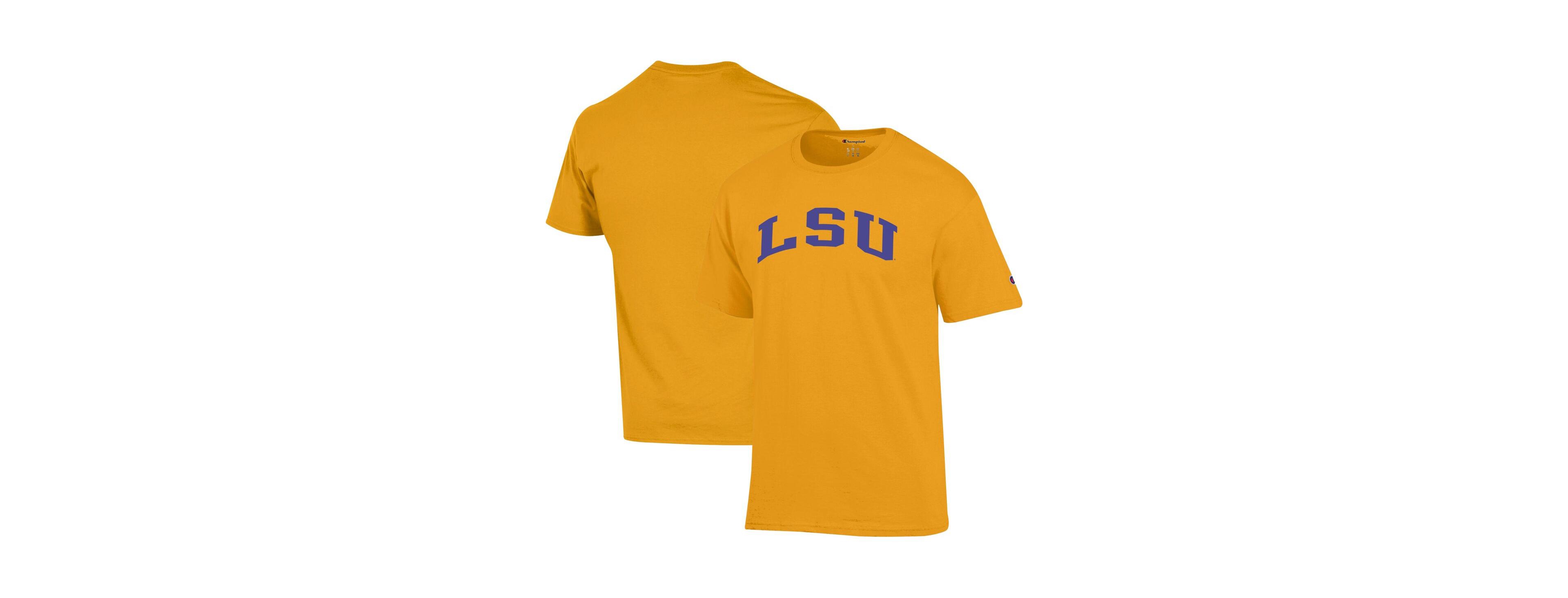Champion Men's Purple Lsu Tigers Basic Arch T-Shirt