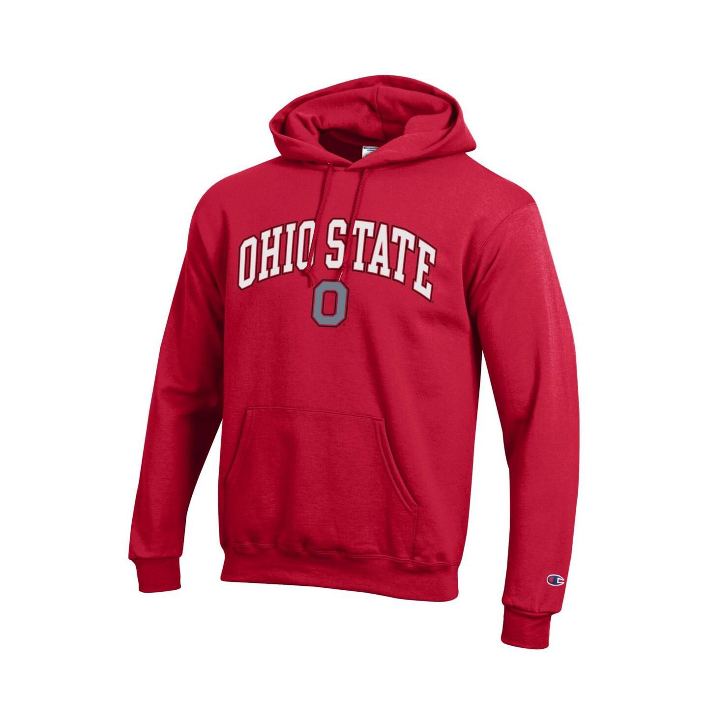 Мужское худи Champion Scarlet Ohio State Buckeyes Arched Logo Fleece Pullover, цвет: Чёрный — фото 5