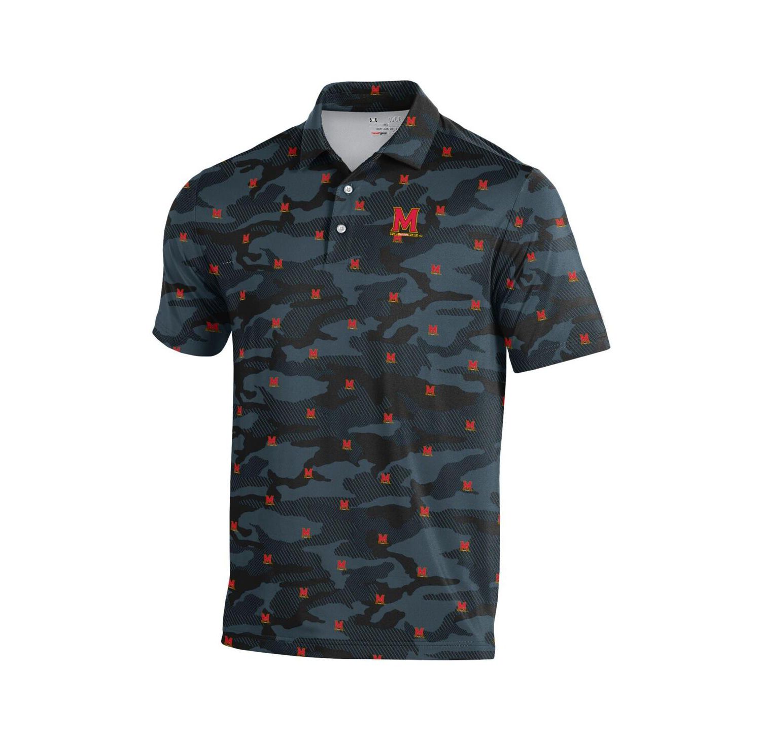 Men's Black Maryland Terrapins Gameday ArmourFuse Polo Shirt