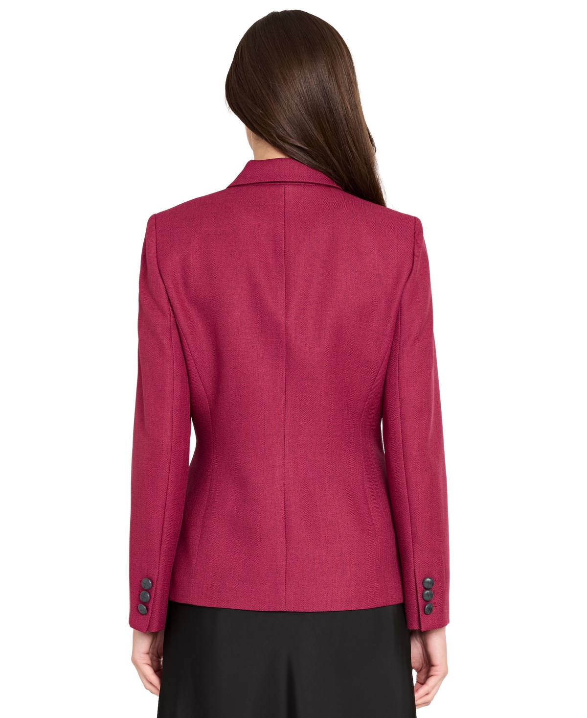 Tahari Asl Women's Herringbone Peak Lapel Blazer, Regular And Petite In Pink