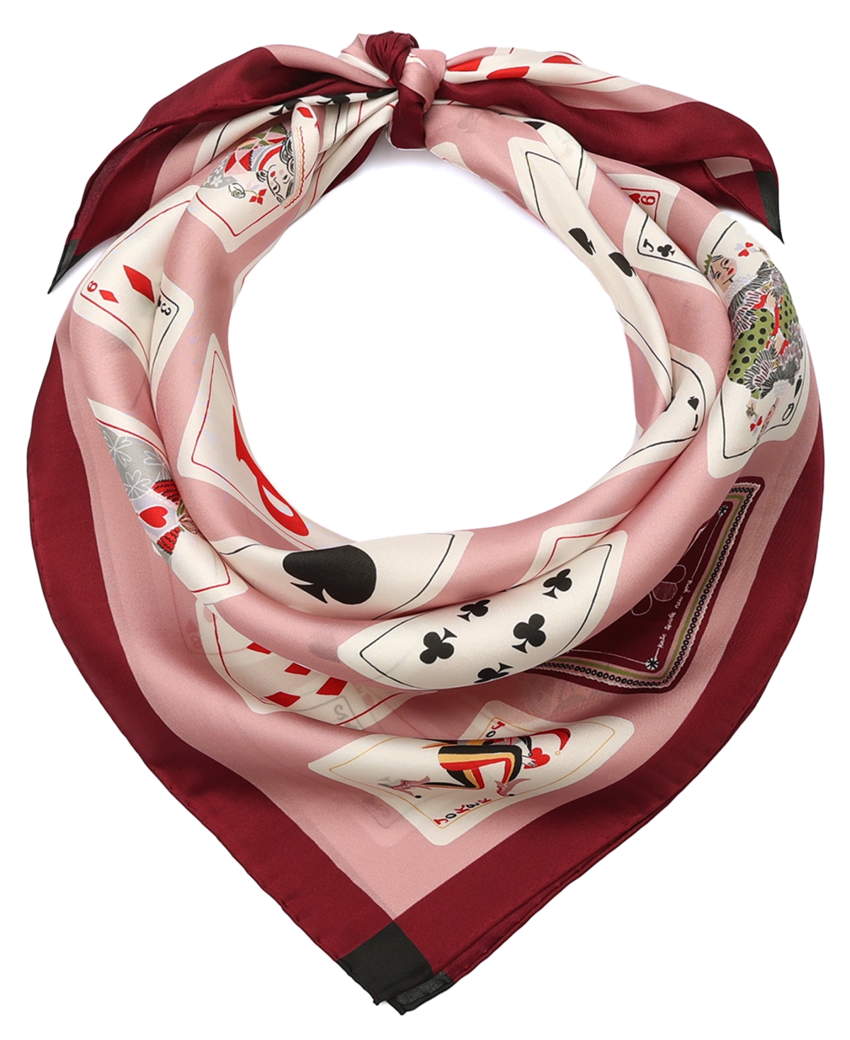 Kate Spade Playing Cards Silk Square Scarf In Red
