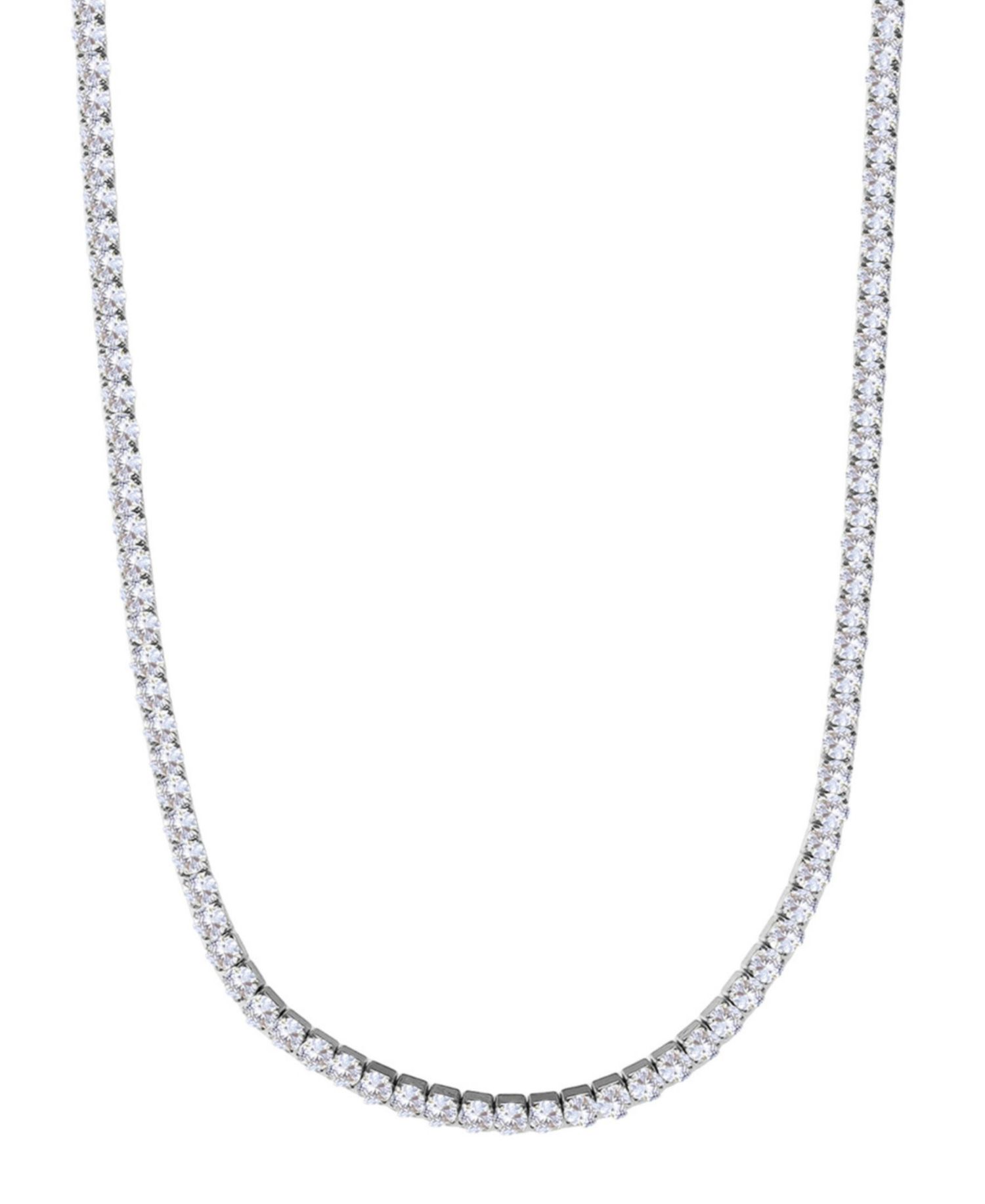 Silver Crystal 3mm Tennis Chain Necklace