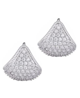 Silver CZ Purse Earrings