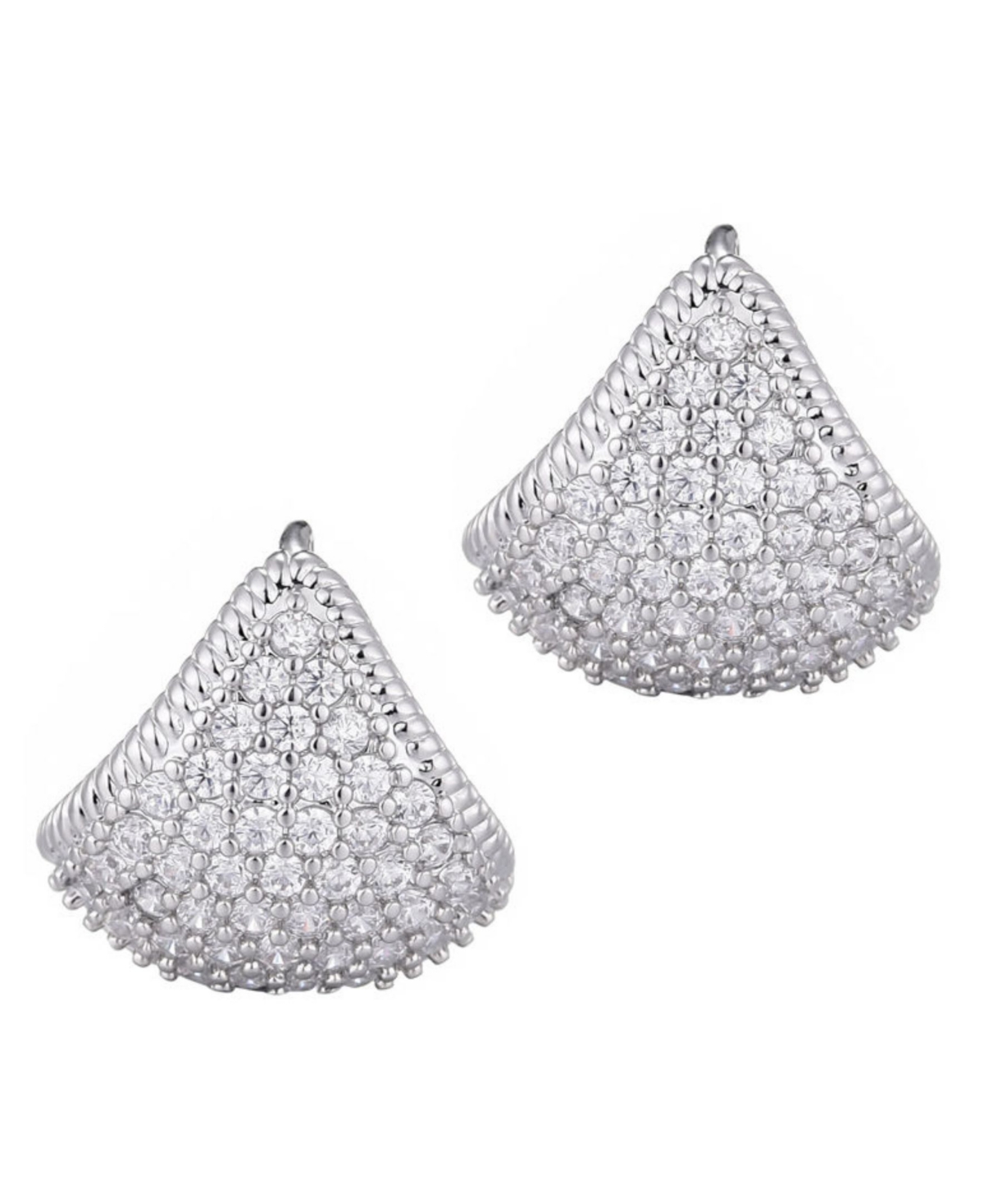 Adornia Cubic Zirconia Purse Huggie Hoop Earrings In Metallic