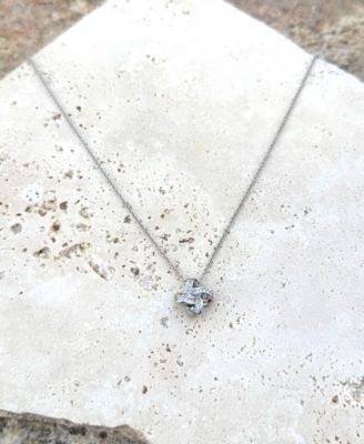 Silver CZ Braided Knot Necklace