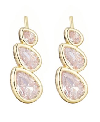 Gold Crystal Climber Earrings