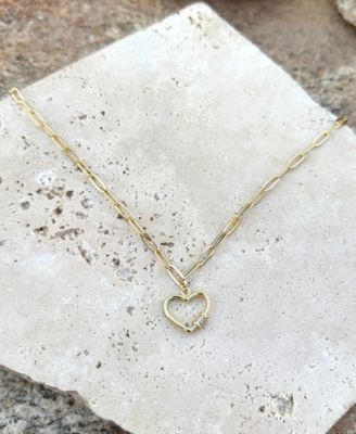 Gold Carabiner Heart Necklace