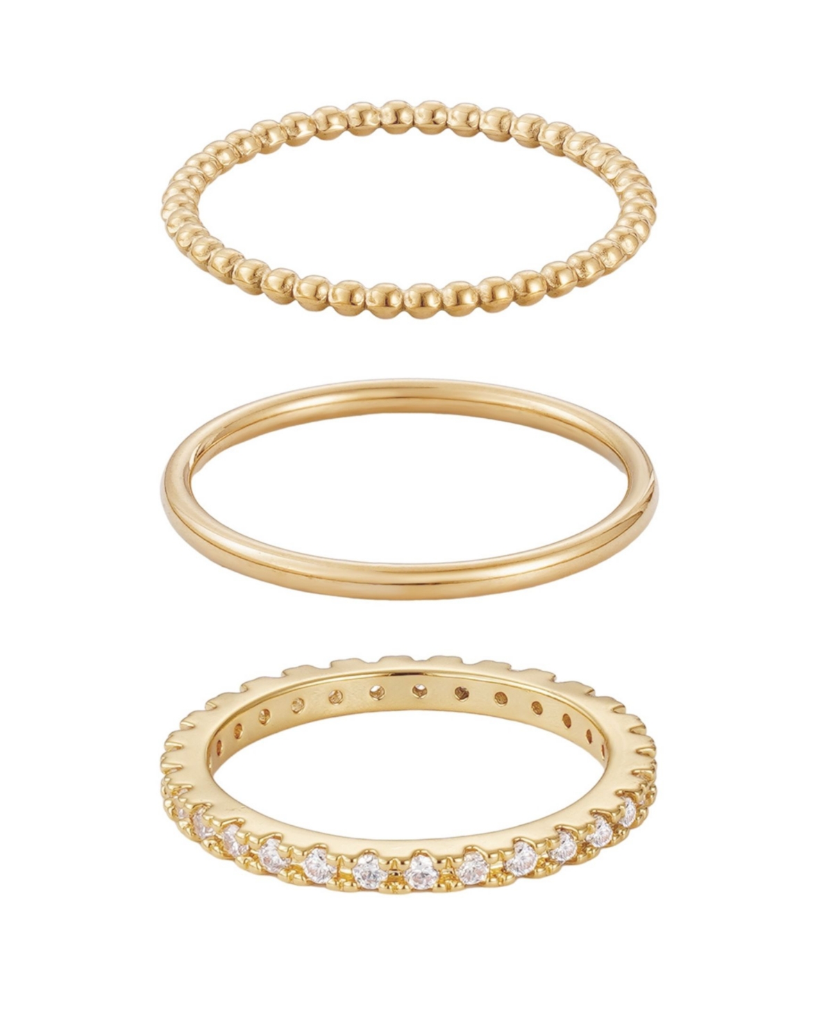 Adornia Gold Cz 3-band Eternity Band Set In Gold