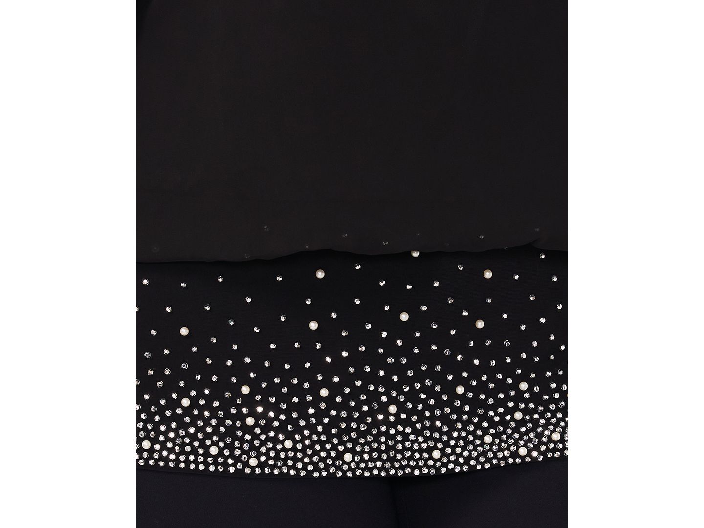 Женская блузка MSK Plus Size Embellished Chiffon Blouse, цвет: Чёрный — фото 3