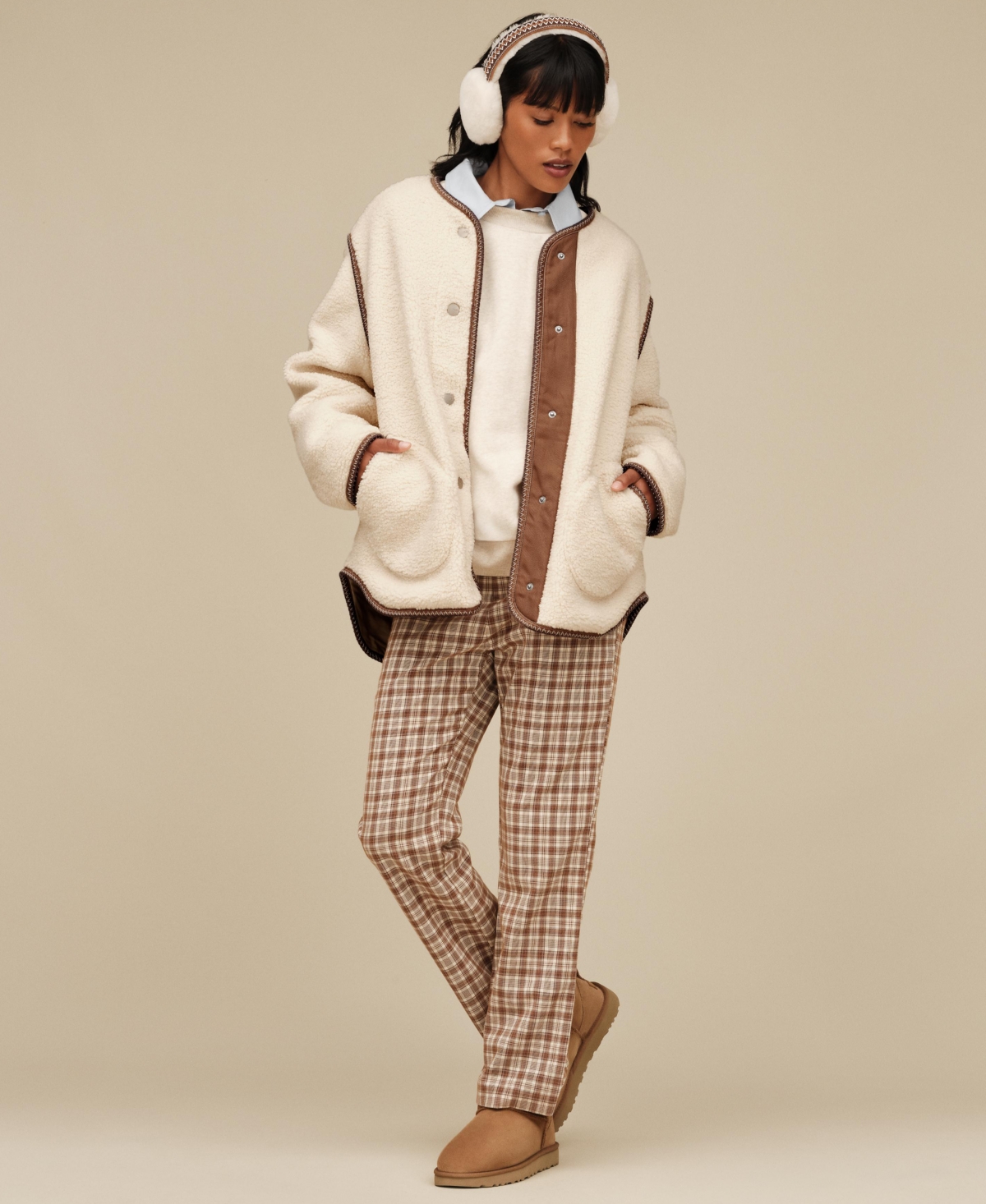 Ugg Women's Emerson Braid Front-Placket Jacket
