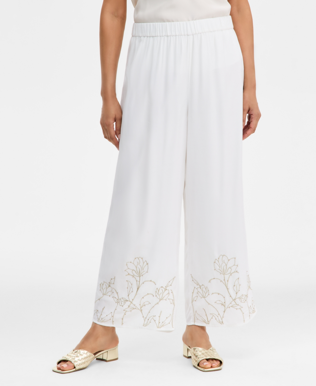 Jm Collection Women's Embroidered Capri Pants, Macy's Exclusive