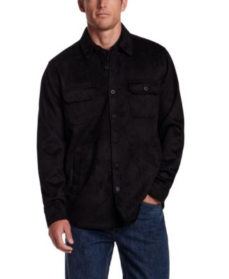 Men's Button Front Faux Suede Overshirt