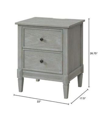 Vivian 2-Drawer Modern Wood Nightstand in Dawn Gray