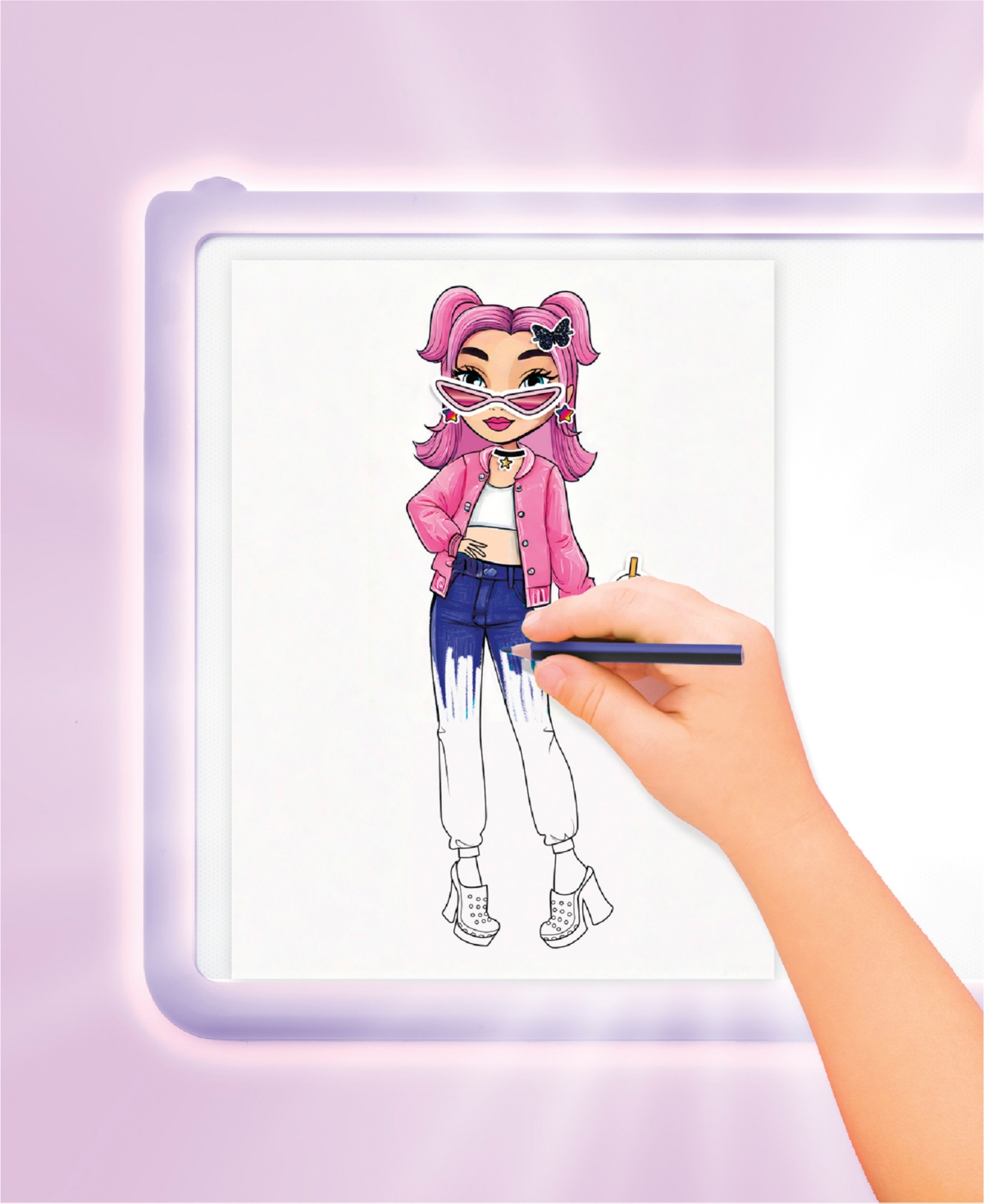 Geoffrey's Toy Box Light-up Fashion Designer Led Tracing Tablet In Transparent