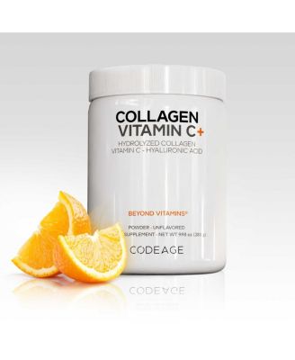 Collagen Peptides Powder + Vitamin C, Digestive Enzymes, Hyaluronic Acid, 18 Amino Acids - Hydrolyzed Collagen Protein, Unflavored - 9.98 oz