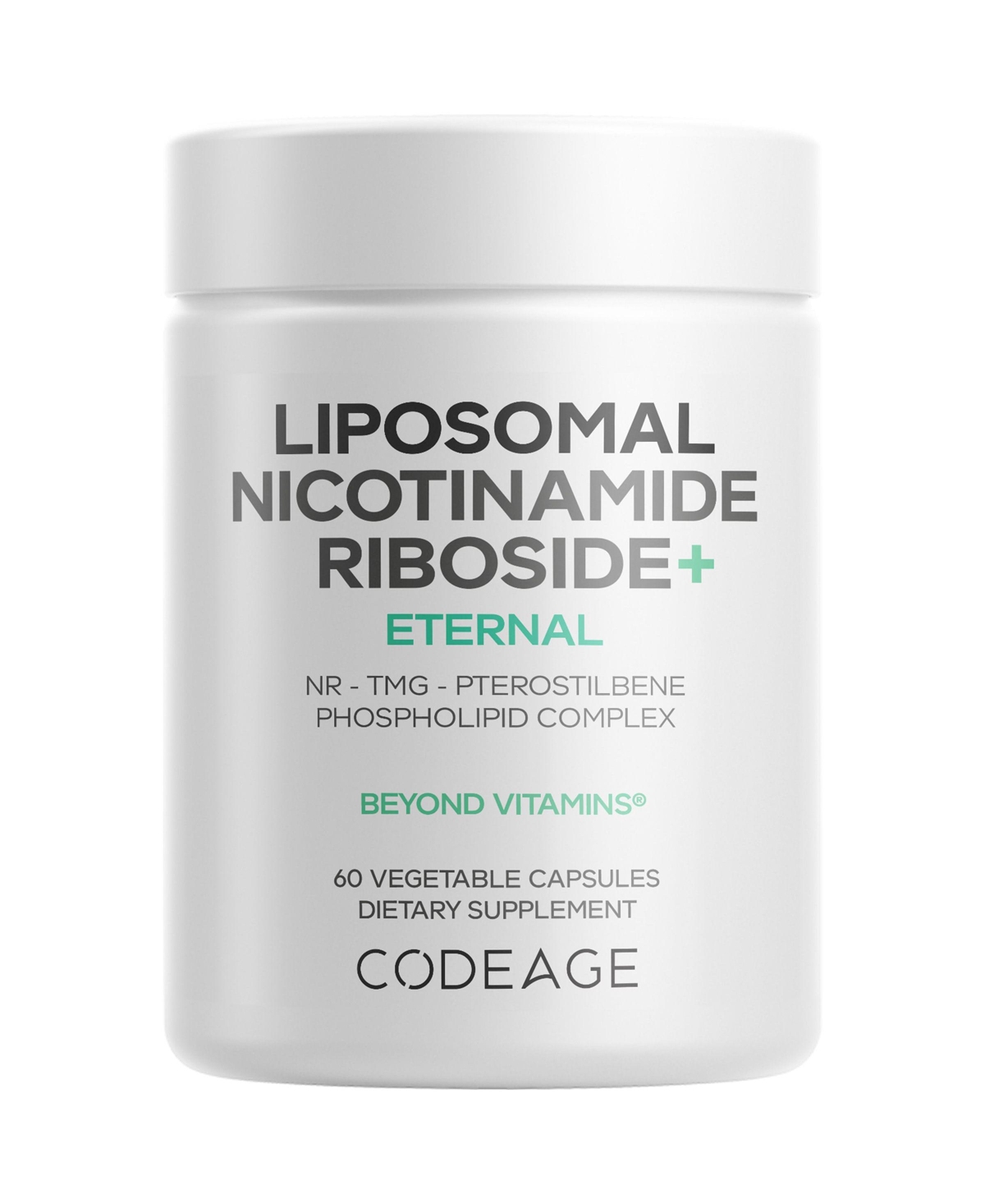 Codeage Liposomal Nicotinamide Riboside+ Supplement - 500 mg Nicotinamide Riboside - Betaine Anhydrous, Trans-Pterostilbene