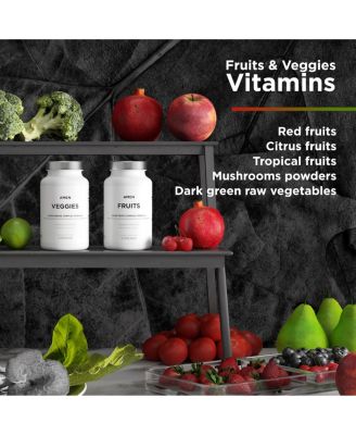 Amen Fruits + Veggies Vitamins Bundle, Raw Whole Food Multivitamin Capsules, Greens Vegetables, Red Fruits & Berries Blend, Fibers + Phytonutrients Superfood Minerals Supplement, Non-GMO, 180 ct