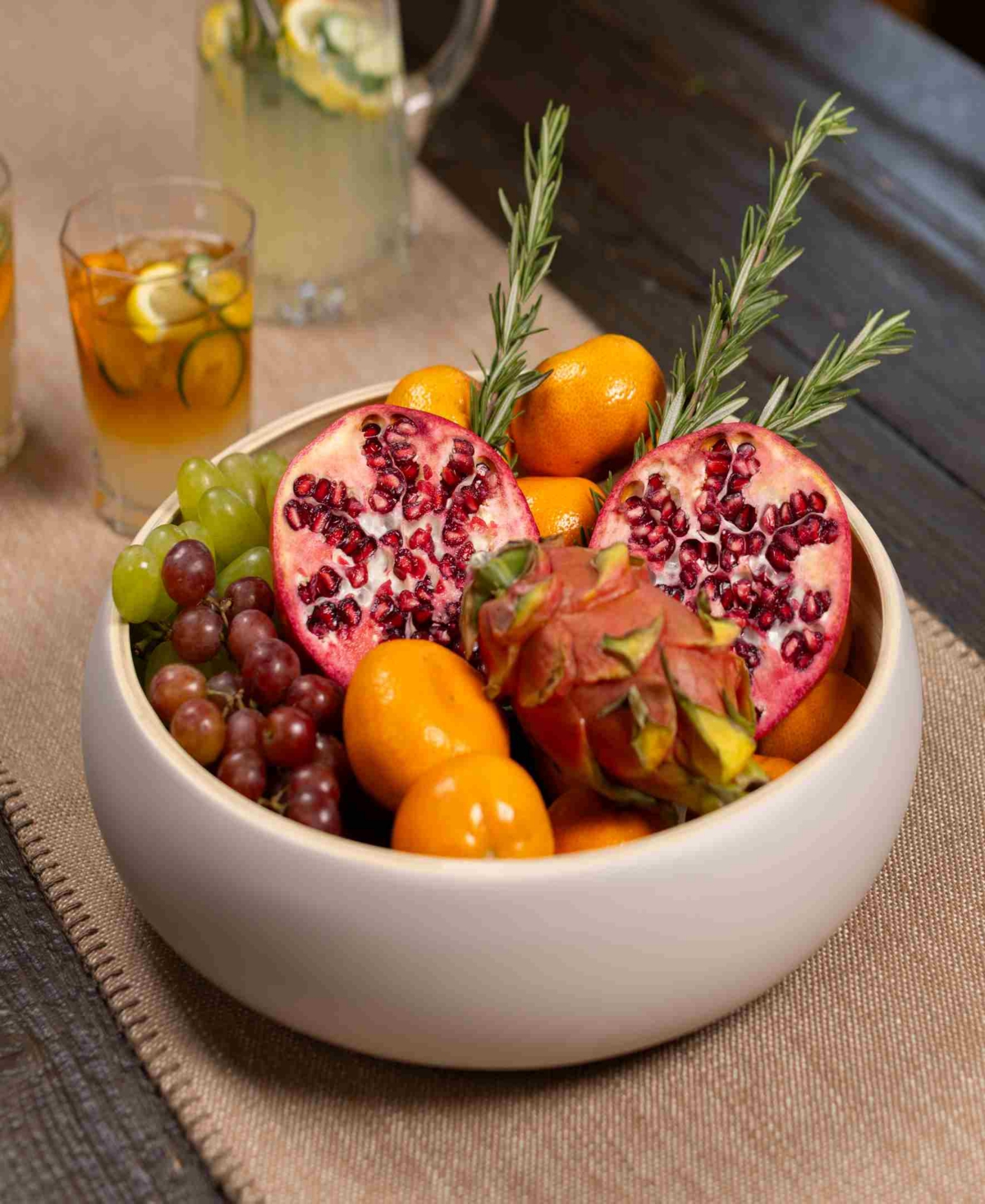 Joyce Chen Lexa Collection 12" Fruit Bowl In Gray