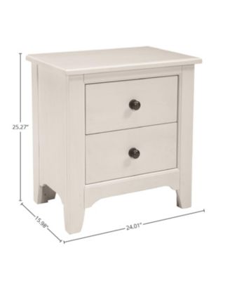 Taylor 2-Drawer Farmhouse Wood Nightstand in Sea Shell White