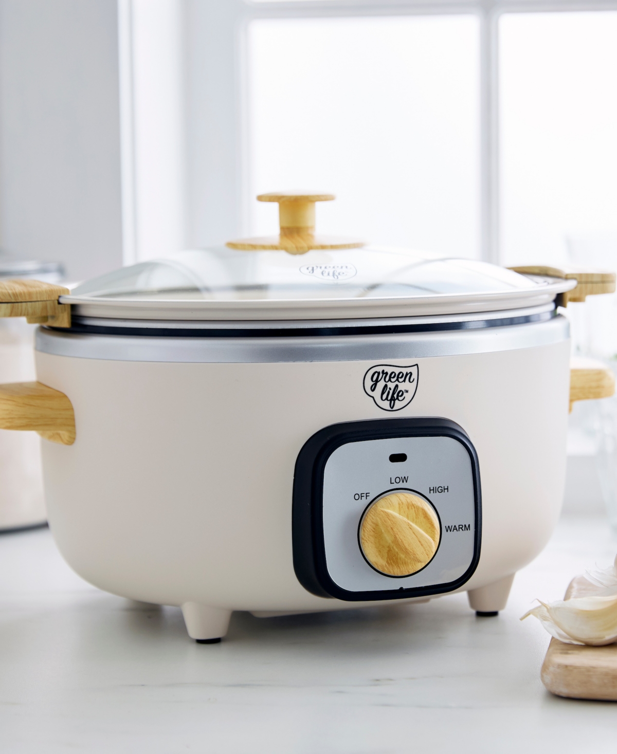 Greenlife 3.5 Quart Cook Duo Slow Cooker In White