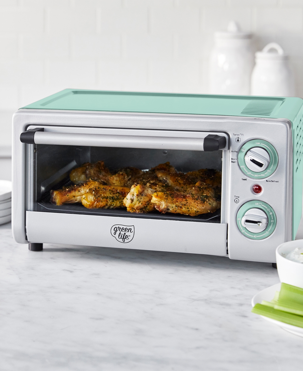 Greenlife 7.9" Air Fry Toaster Oven In Blue
