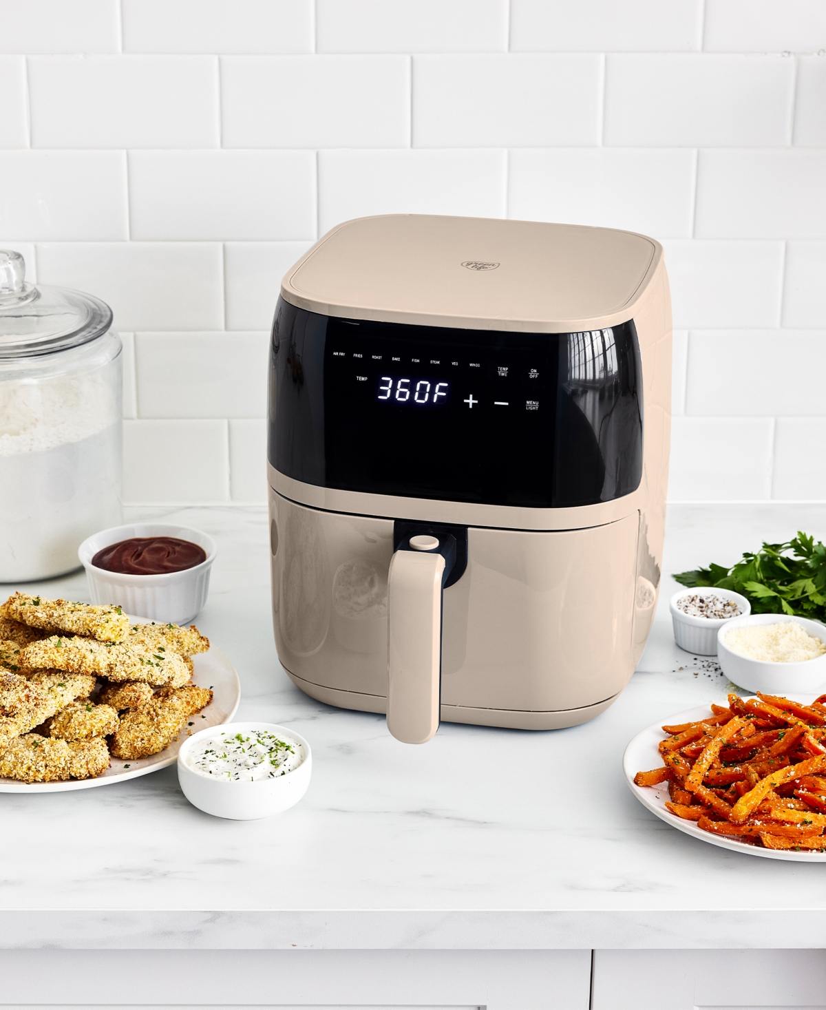 Greenlife 5.3 Quart Digital One-touch Air Fryer In Brown