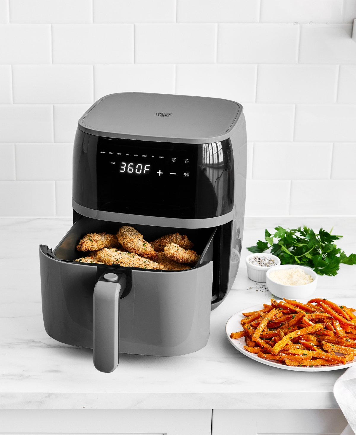 Greenlife 5.3 Quart Digital One-touch Air Fryer In Gray