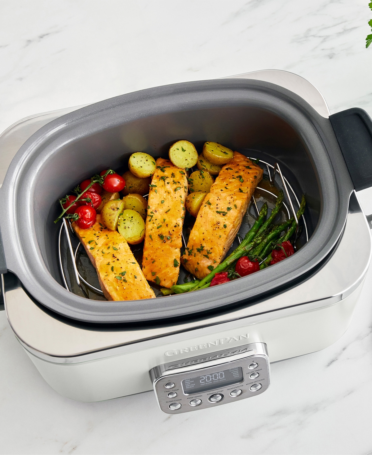 Greenpan Elite 6 Quart Ceramic Nonstick Slow Cooker In White