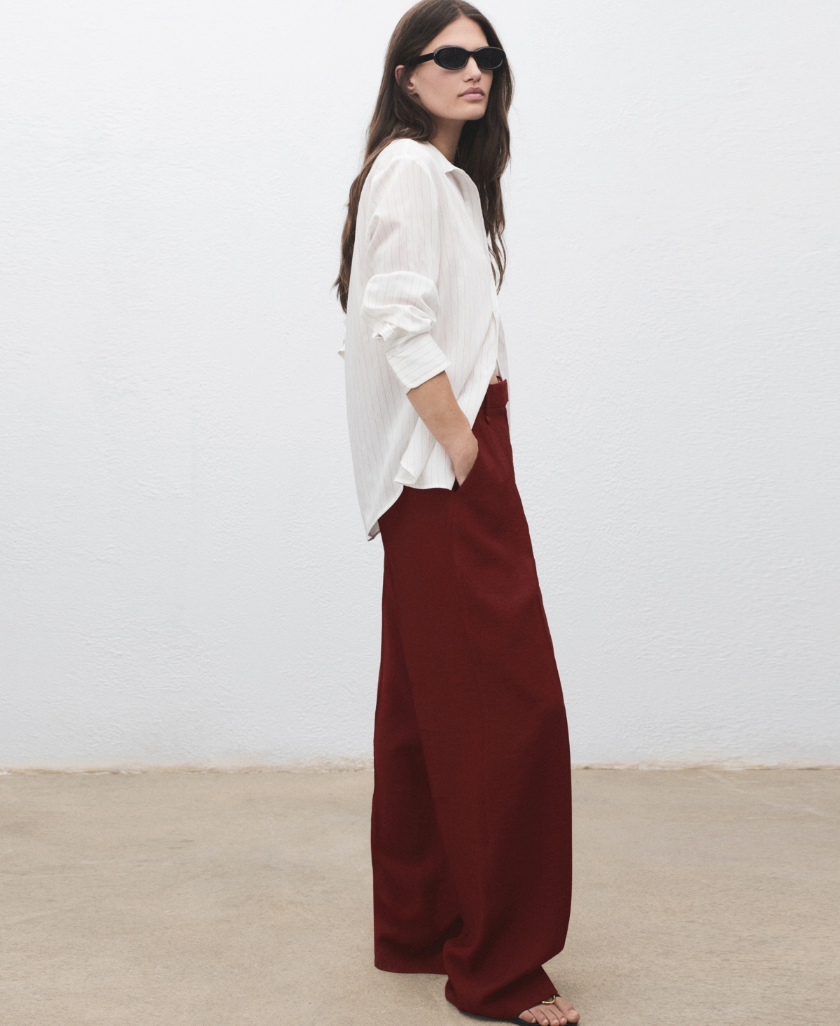 Mango Women's Straight-Fit Pleated Pants