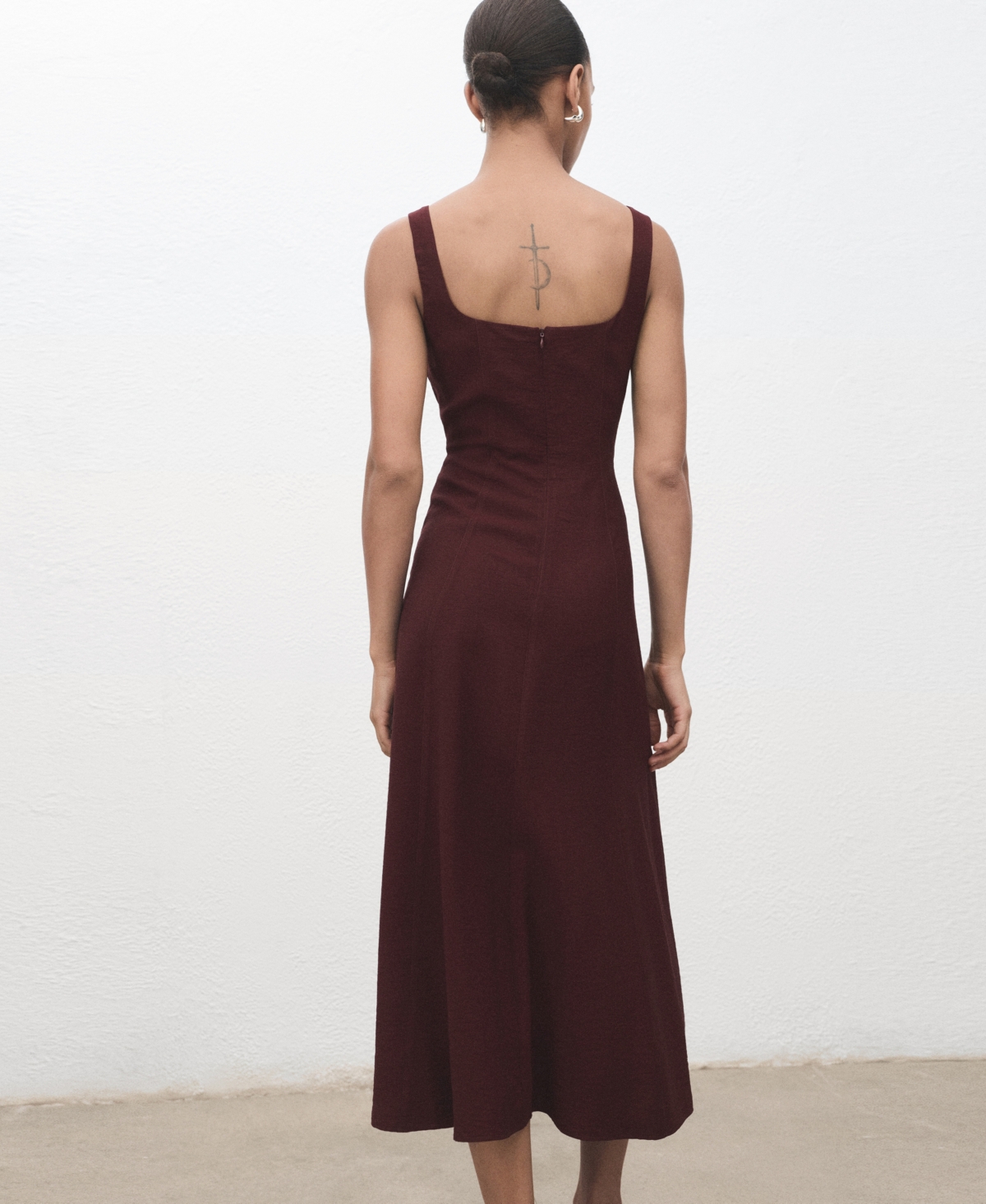 Mango Women's Stitching Detail Midi-Dress