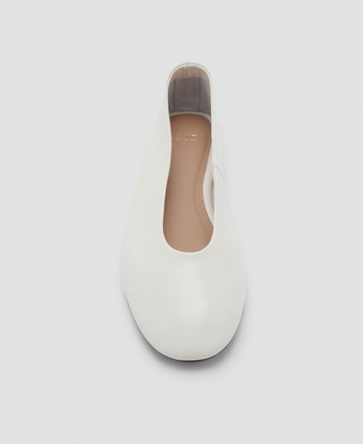 Mango Women's Leather Ballet Flats In White