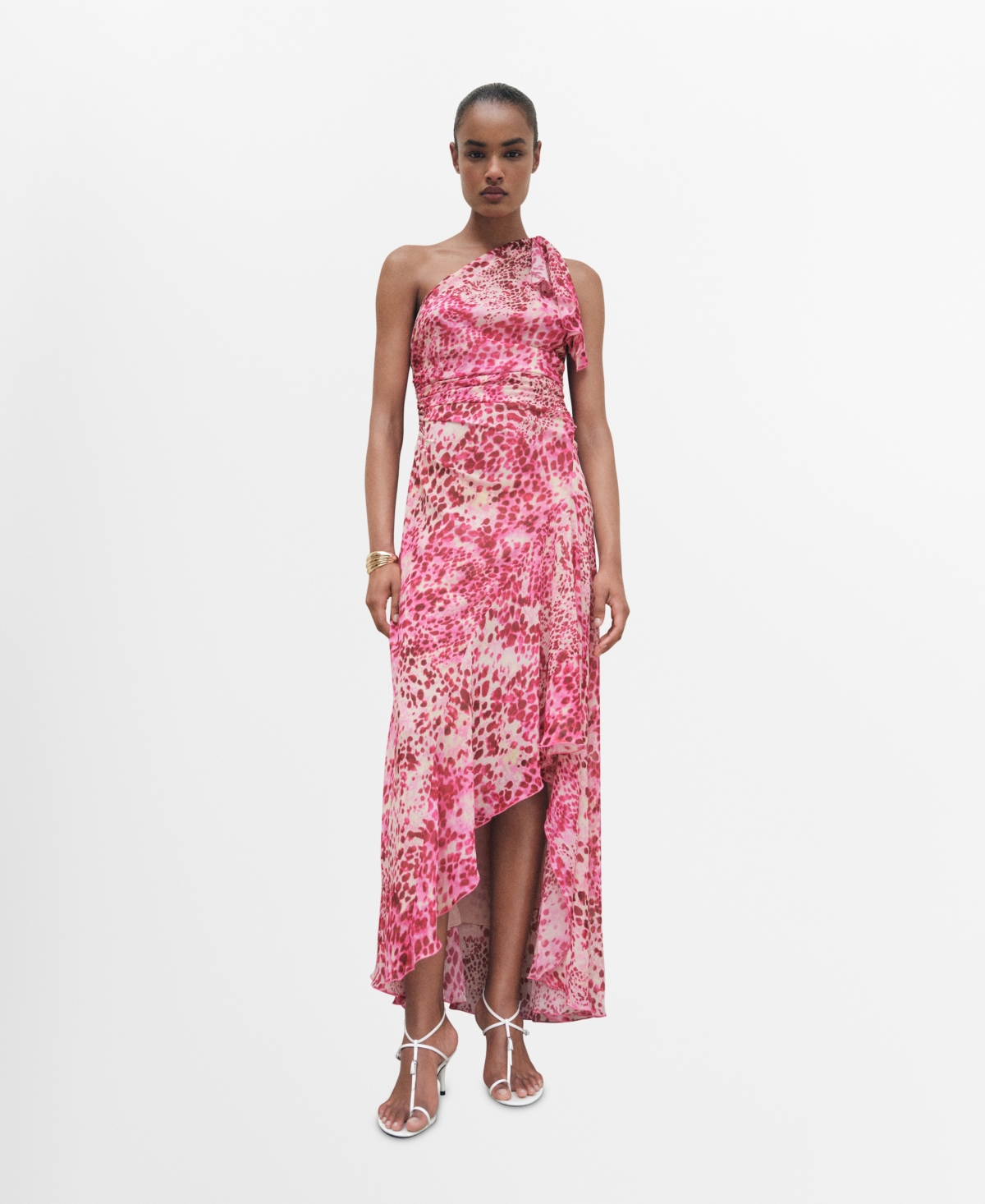 Mango Women's Asymmetrical Animal-Print Dress
