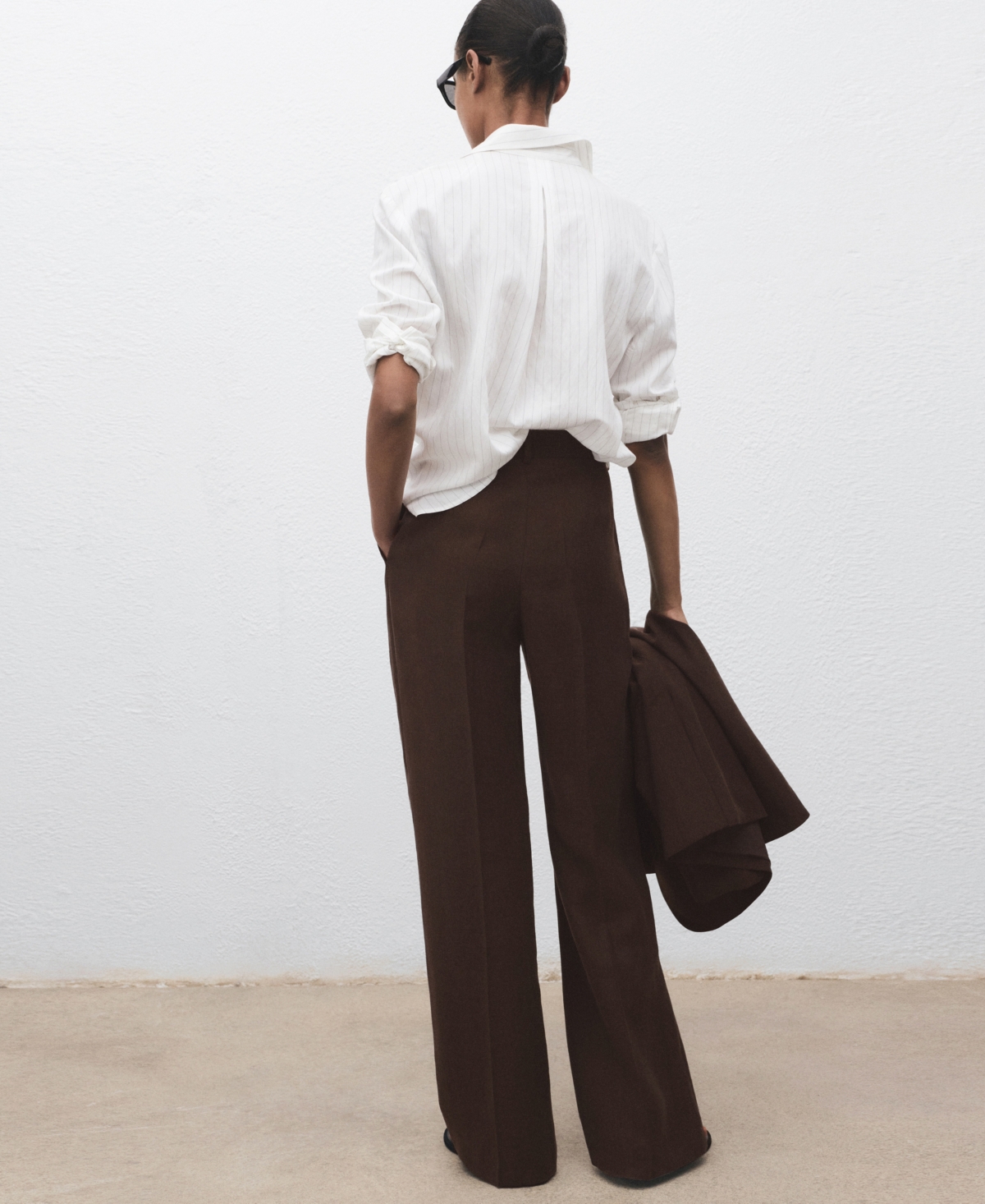 Mango Women's Lyocell Suit Straight Pants