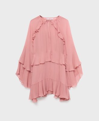 Women's Ruffled Sleeves Flared Dress
