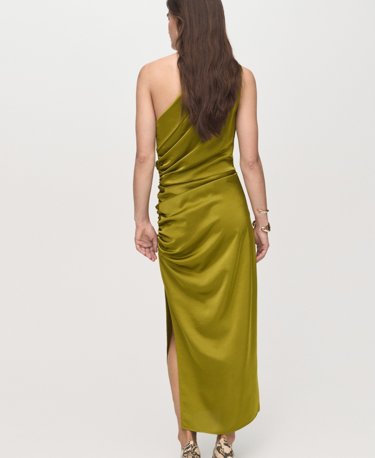 Mango Women's Asymmetrical Satin Dress