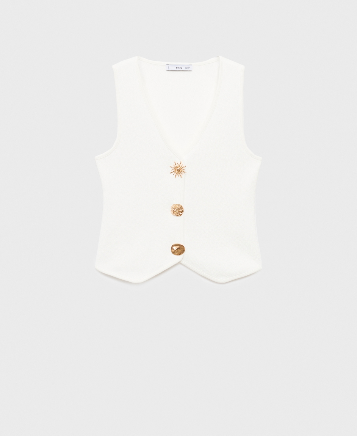 Mango Jewel Button Knit Vest In Multi