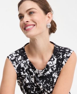 Women's Short-Sleeve Ruched Boatneck Top, Macy's Exclusive