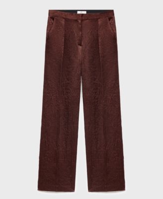 Women's Straight-Leg Crinkled-Effect Pants