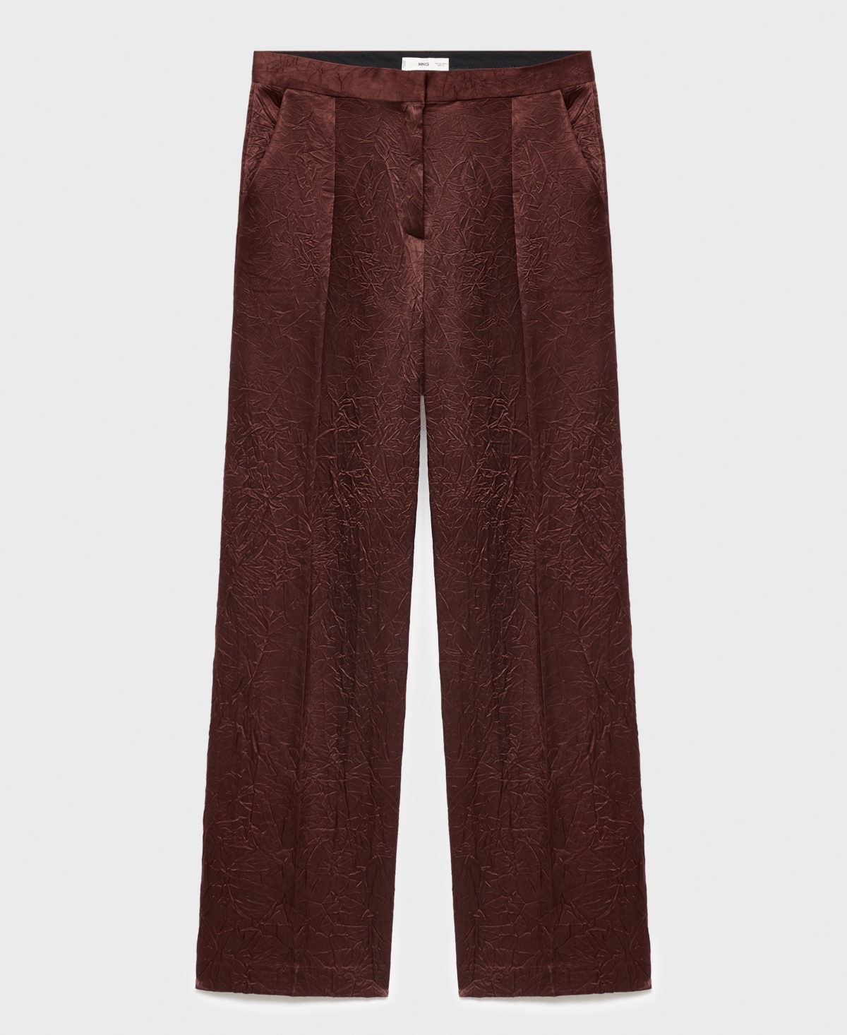 Mango Women's Straight-Leg Crinkled-Effect Pants