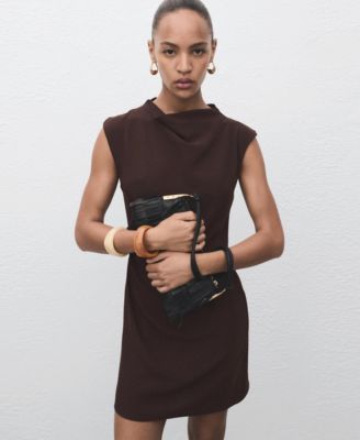 Women's Draped Collar Short Dress