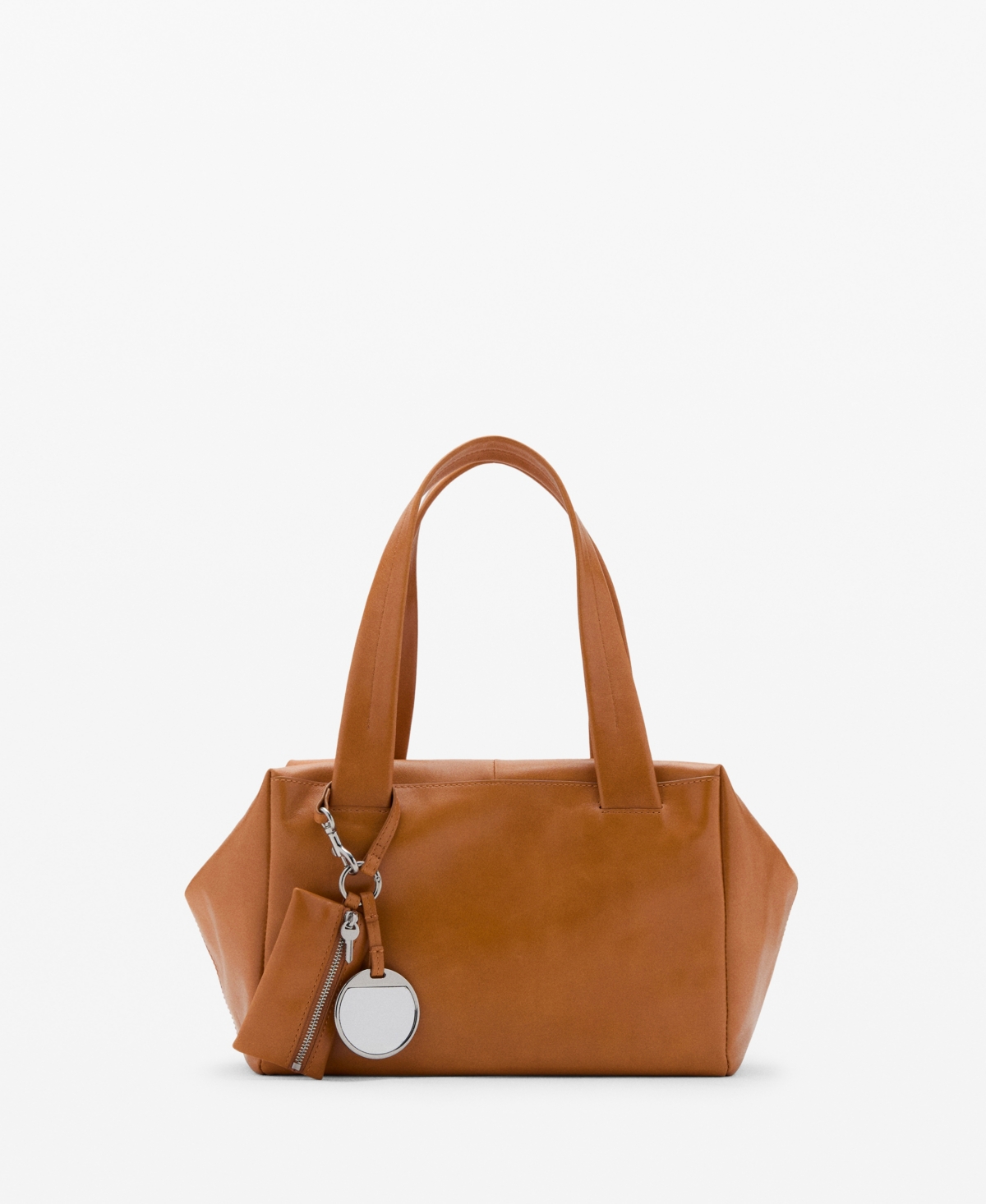 Mango Women's Charms Detail Medium Leather Shoulder Bag In Brown