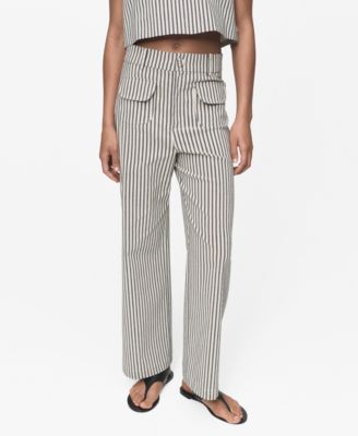 MANGO - Women's Pockets Striped Pants