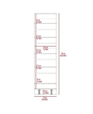 17.2'' Particle Board Charlotte Xl Shoe Rack, Five Interior Shelves, Mirror, Single Door Cabinet