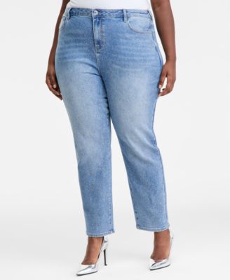Plus Size Embellished Straight-Leg Jeans, Macy's Exclusive 