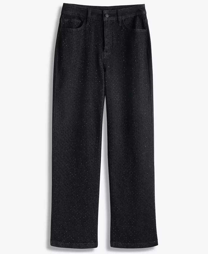 Women's High-Rise Wide-Leg Embellished Jeans - thumbnail 6