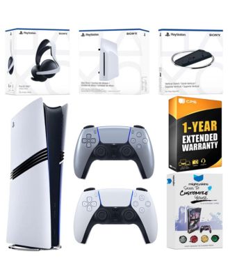 PlayStation 5 Pro Digital Bundle with Disc Drive, Extra Controller, Pulse Elite Wireless Gaming Headset, Vertical Stand, MightySkins Voucher and